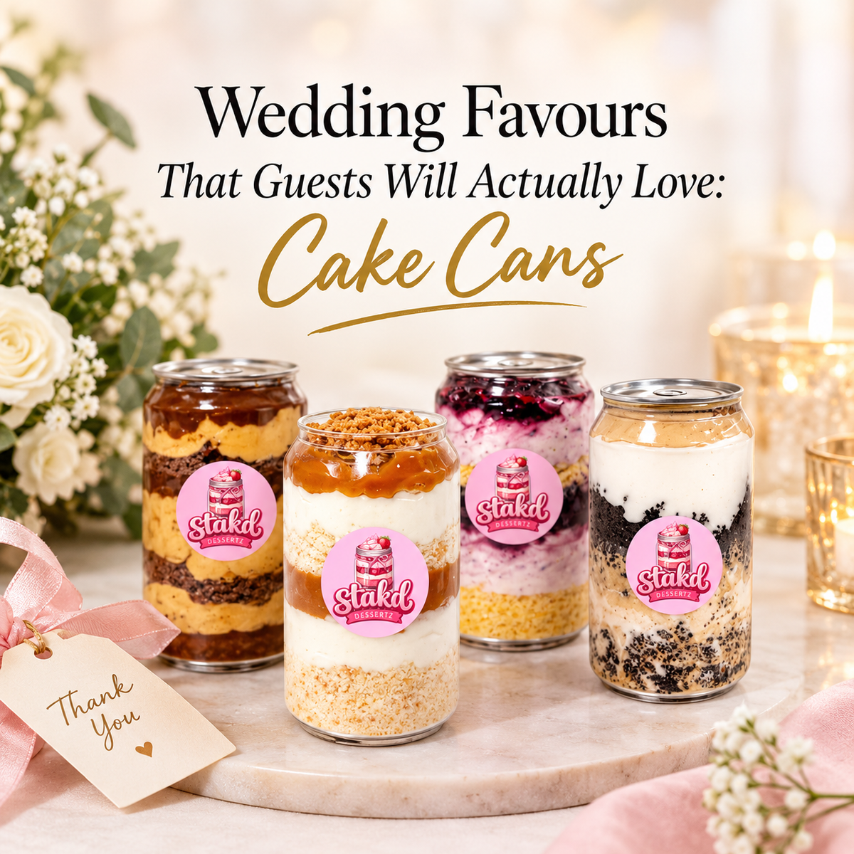 Wedding Favours That Guests Will Actually Love: Cake Cans
